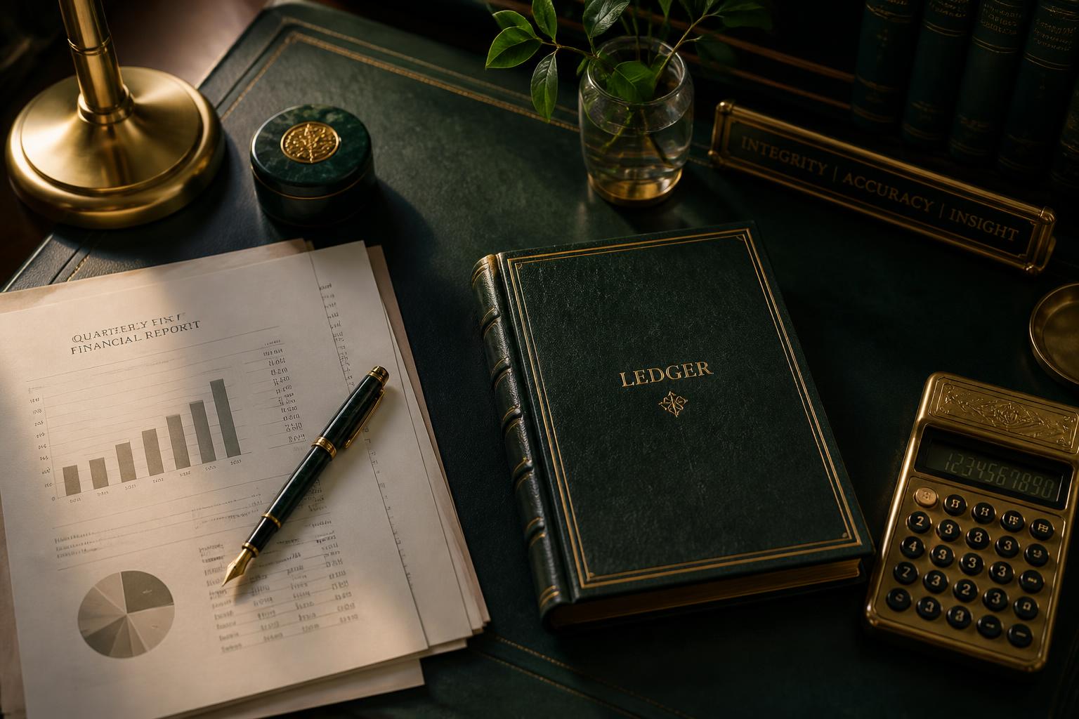 Escritório de contabilidade — livro razão e relatórios financeiros